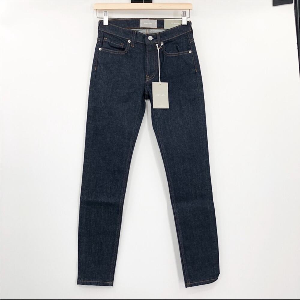 Everlane The Mid Rise Skinny Dark Blue Jeans size 24 NEW